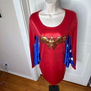 Halloween Wonder Woman Sexy Cape Dress Tank Cosplay Costume Size Medium